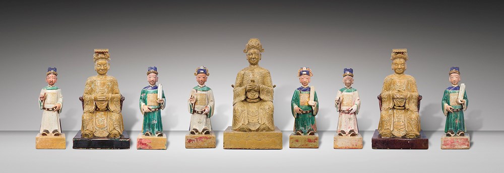 Vì sao Bộ tượng gốm men nhiều màu Tam quan Đại Đế được công nhận Bảo vật quốc gia? - ảnh 1