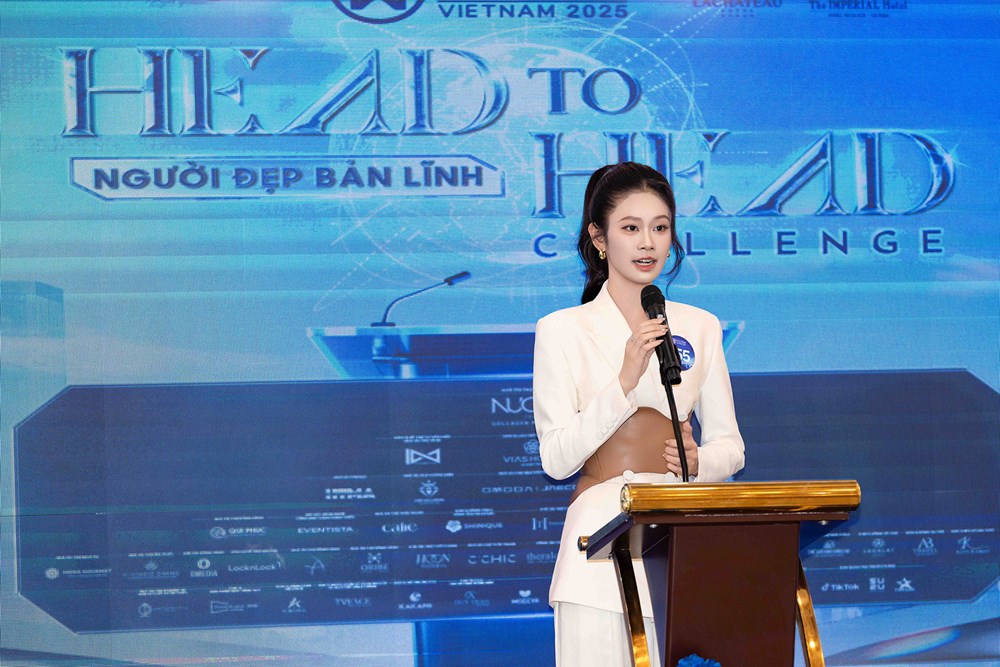 Top 48 Miss World Vietnam 2025 trổ tài tranh biện, lộ diện 15 gương mặt nổi bật - ảnh 5