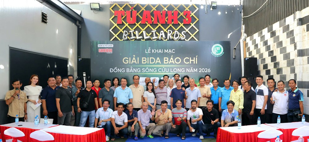 Khai mạc Giải Billiard Báo chí khu vực Đồng bằng sông Cửu Long lần thứ XVIII - ảnh 1