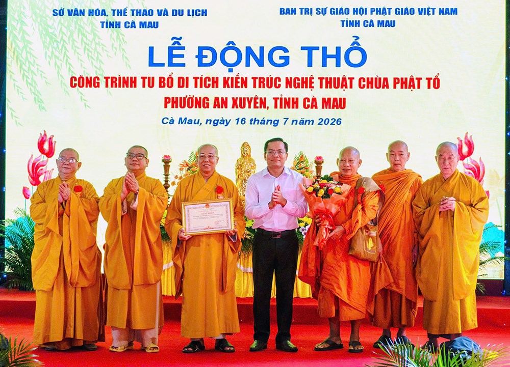 Cà Mau tu bổ di tích kiến trúc nghệ thuật quốc gia Chùa Phật Tổ  - ảnh 1