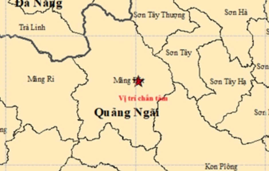Quảng Ngãi xảy ra một trận động đất 4.5 độ độ richter  - ảnh 1
