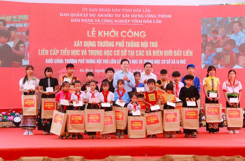 Đắk Lắk: Khởi công xây dựng 3 trường phổ thông nội trú liên cấp tại các xã biên giới - ảnh 3