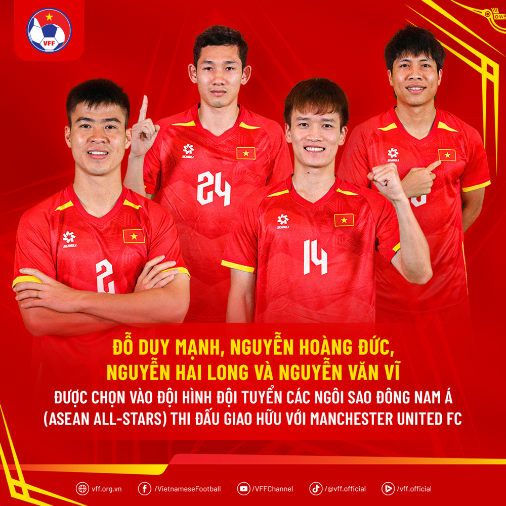 Việt Nam có 4 cầu thủ trong đội “Các ngôi sao Đông Nam Á” thi đấu với CLB Man Utd - ảnh 1
