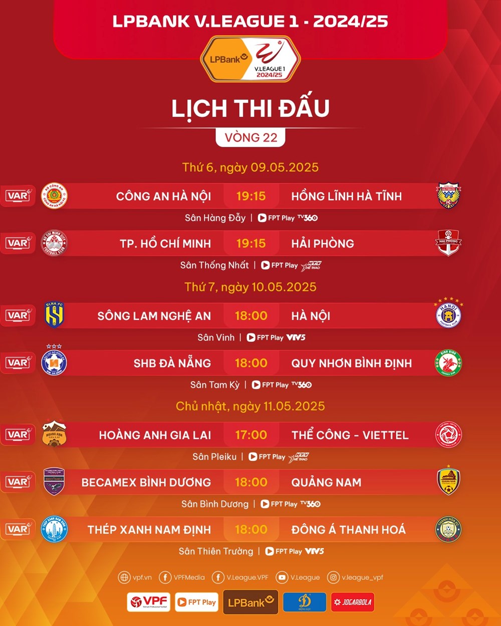 Lịch thi đấu vòng 22 V.League 1 2024/25 - ảnh 2