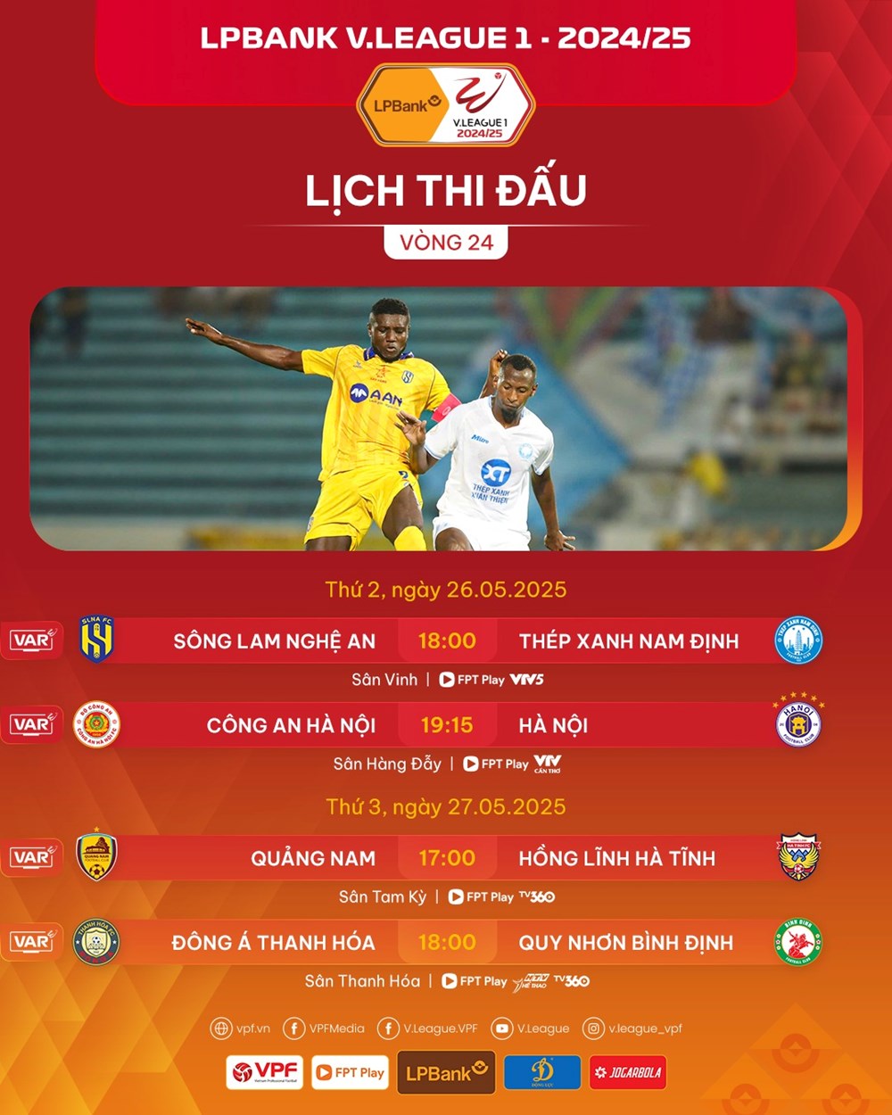 Lịch thi đấu vòng 24 V.League 1 2024/25 - ảnh 2