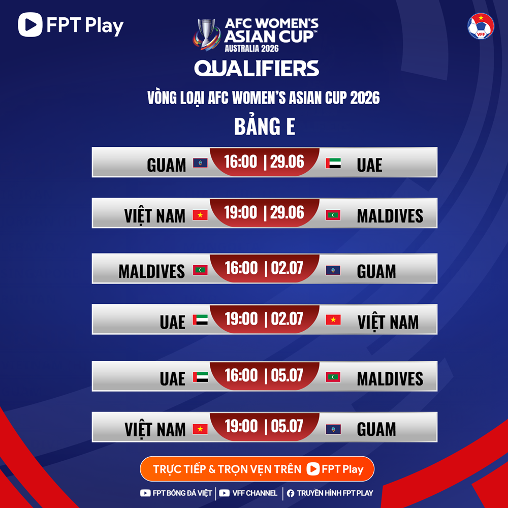 Xem đội tuyển bóng đá nữ Việt Nam thi đấu vòng loại Asian Cup 2026 ở đâu, kênh nào? - ảnh 2