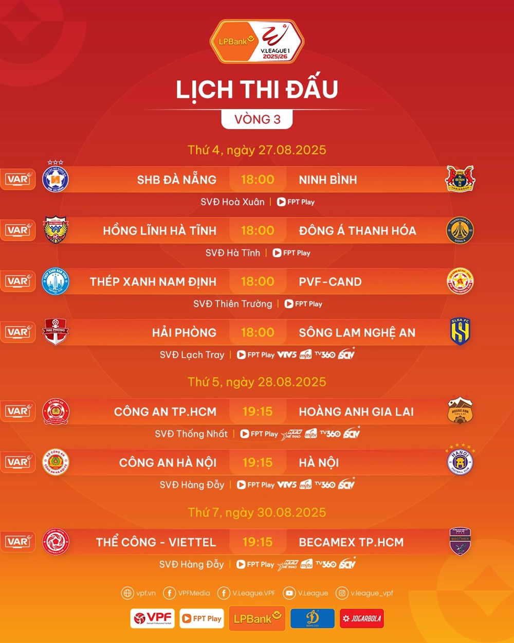 Lịch thi đấu vòng 3 V.League 2025/26 - ảnh 2