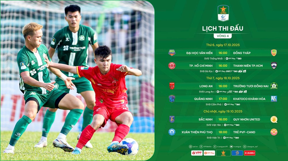 Lịch thi đấu vòng 4 Giải hạng Nhất Quốc gia 2025/26 - ảnh 3
