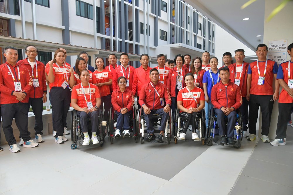 Thứ trưởng Hoàng Đạo Cương động viên Đoàn Việt Nam tại ASEAN Para Games 13 - ảnh 7