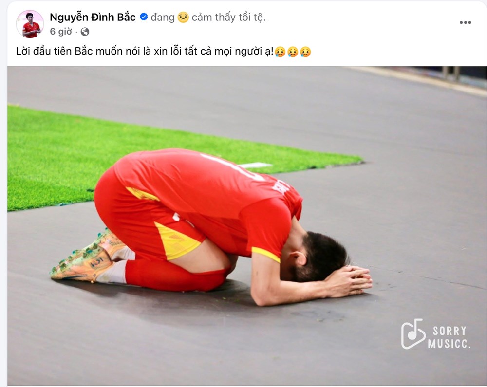Đình Bắc xin lỗi người hâm mộ sau trận thua U23 Trung Quốc - ảnh 1