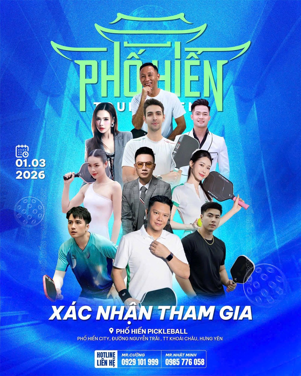 Giải pickleball Phố Hiến Tournament 2026 có tiền thưởng “khủng”, quy tụ dàn khách mời nổi tiếng - ảnh 1