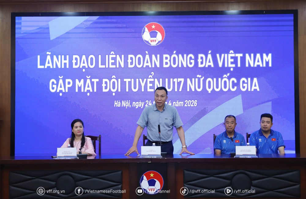 Lãnh đạo VFF động viên U17 nữ Việt Nam trước thềm VCK U17 châu Á 2026 - ảnh 1