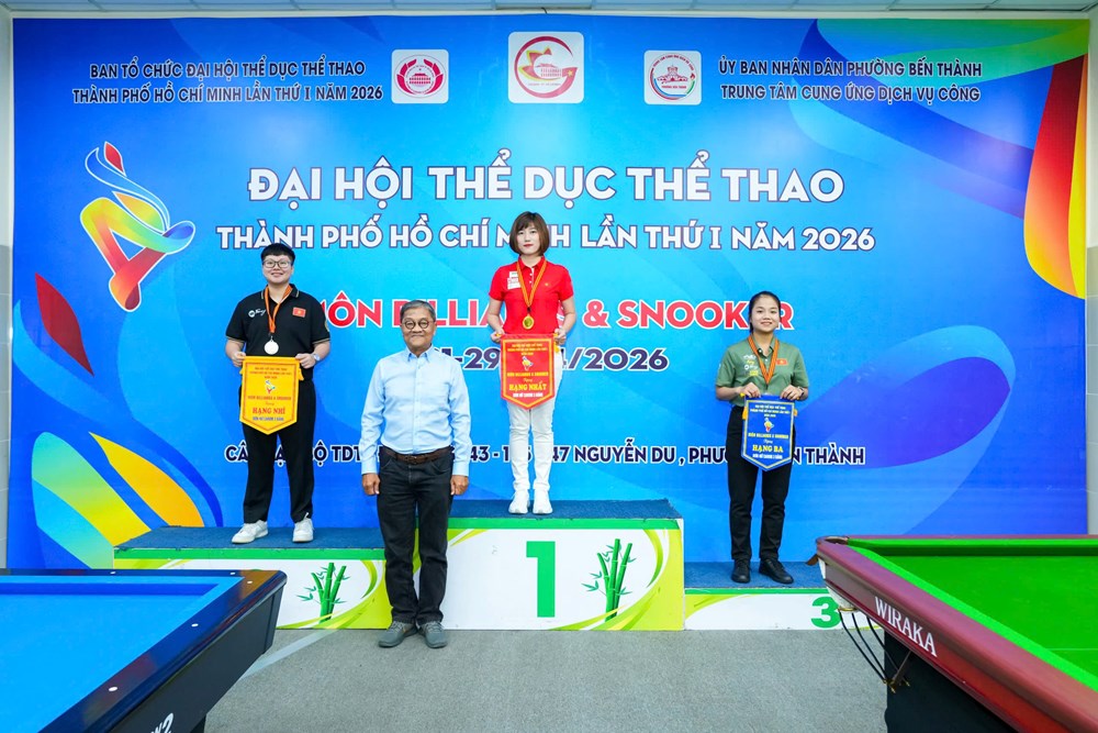 Phường Bến Thành nhất toàn đoàn môn billiards–snooker Đại hội TDTT TP.HCM 2026 - ảnh 1