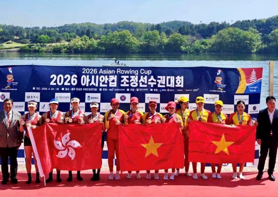 Rowing Việt Nam giành 1 HCV và 4 HCB tại Cúp châu Á 2026 - ảnh 1