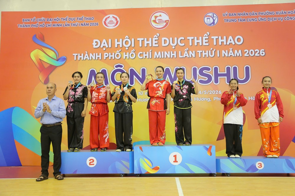 Phường Xuân Hòa nhất toàn đoàn Giải Wushu Đại hội TDTT TP.HCM 2026  - ảnh 2