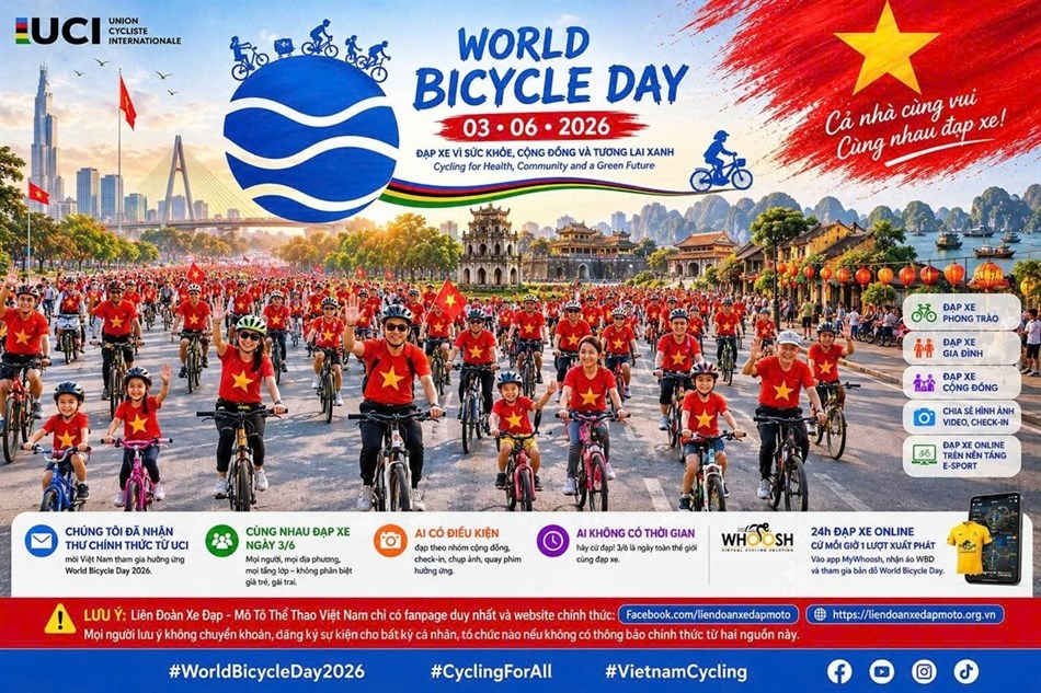 Việt Nam hưởng ứng chiến dịch “Ngày Xe đạp thế giới 2026” - ảnh 1