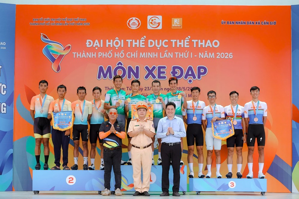 Công an TP.HCM nhất toàn đoàn môn xe đạp đường trường Đại hội TDTT TP.HCM 2026 - ảnh 1