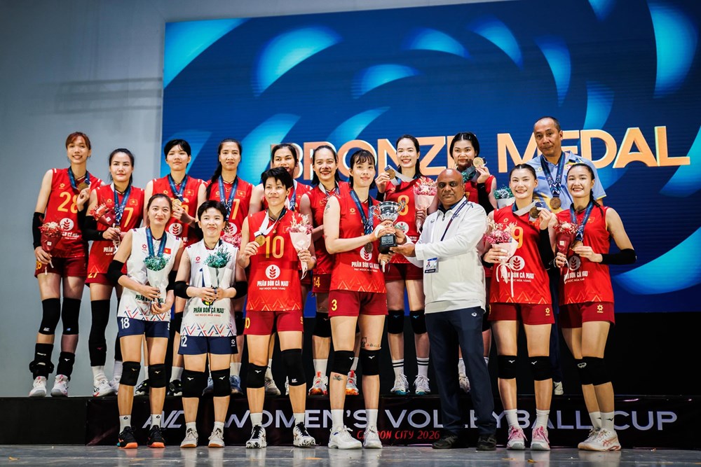 Thắng dễ Kazakhstan, tuyển bóng chuyền nữ Việt Nam xếp thứ ba AVC Cup 2026  - ảnh 1