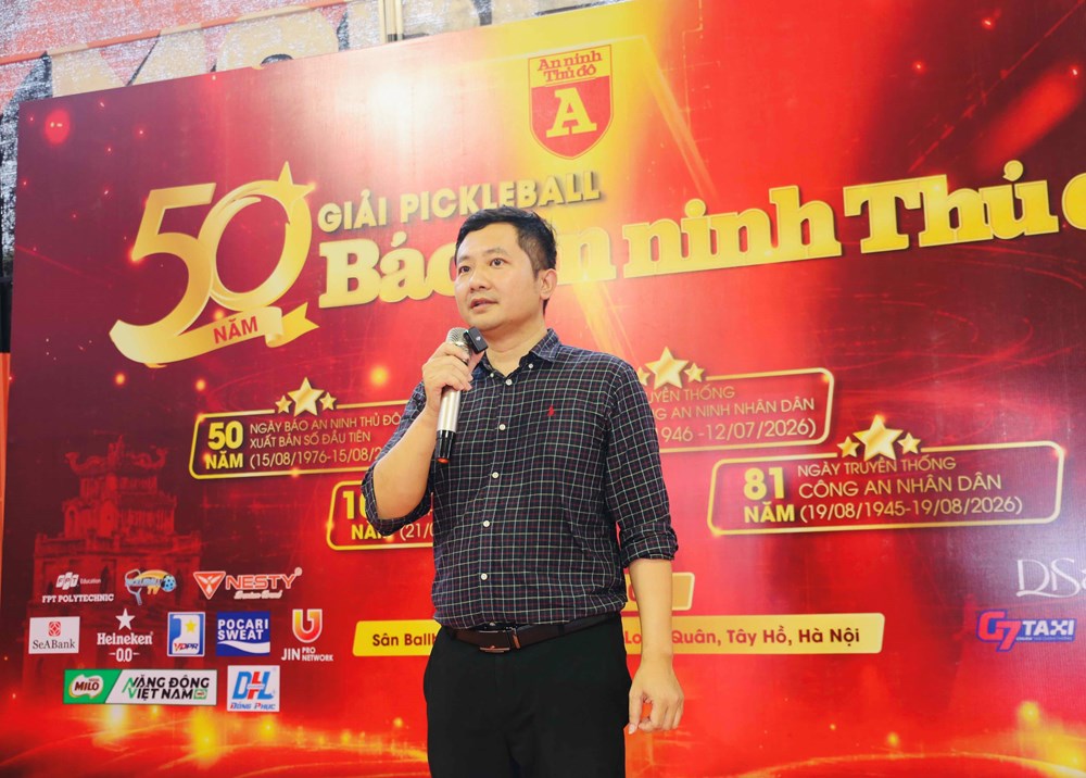 Sôi động Giải Pickleball kỷ niệm 50 năm Báo An ninh Thủ đô xuất bản số đầu tiên - ảnh 1