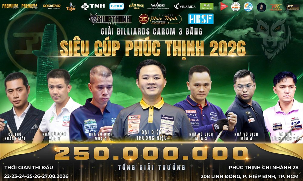 Dàn cơ thủ hàng đầu Việt Nam tranh tài tại Giải Billiards Carom 3 băng Siêu Cúp Phúc Thịnh 2026 - ảnh 2