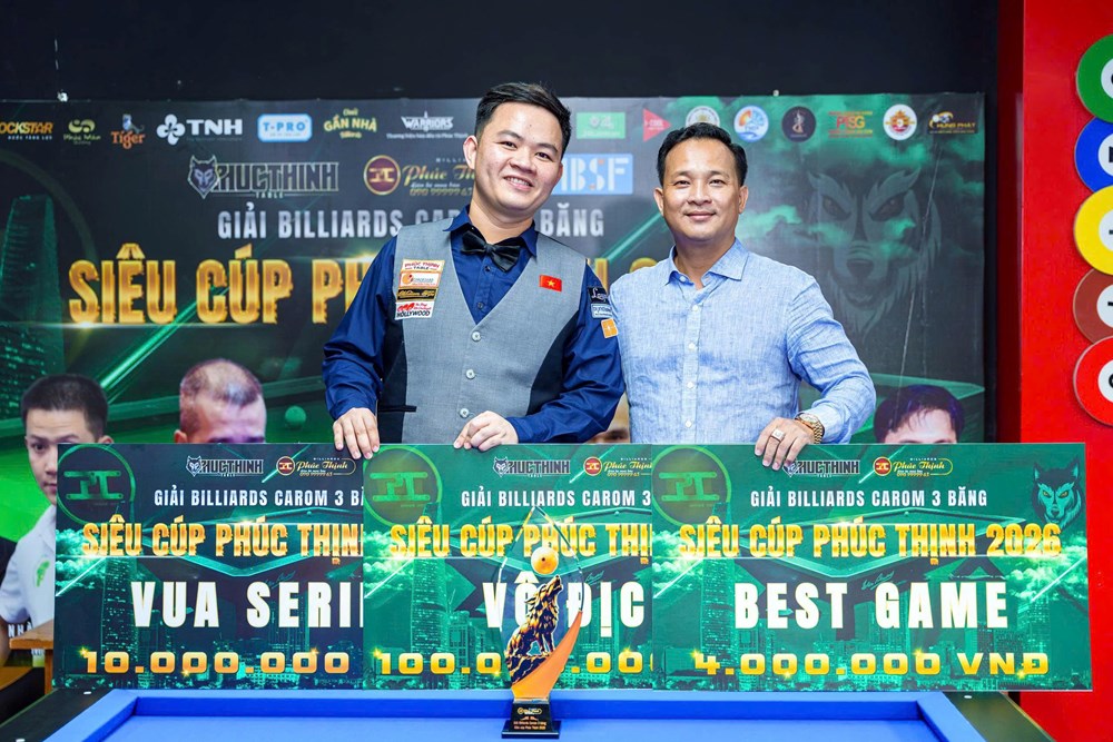 Nhà vô địch thế giới Bao Phương Vinh lập hat-trick danh hiệu tại Siêu Cúp Phúc Thịnh 2026 - ảnh 3