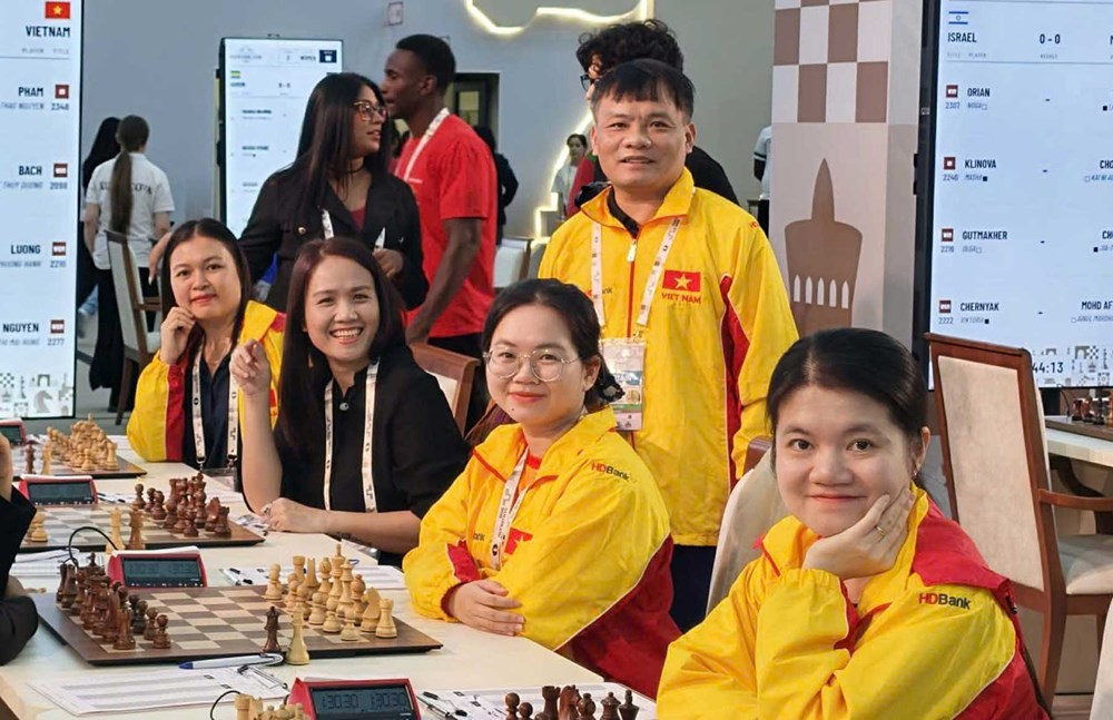 Cờ vua nữ Việt Nam thắng trận thứ 7 tại Olympiad 2026 - ảnh 1