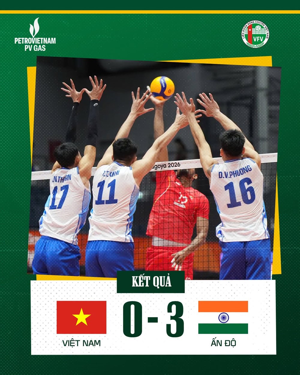 Tuyển bóng chuyền nam Việt Nam thua Ấn Độ trận ra quân ASIAD 2026 - ảnh 1