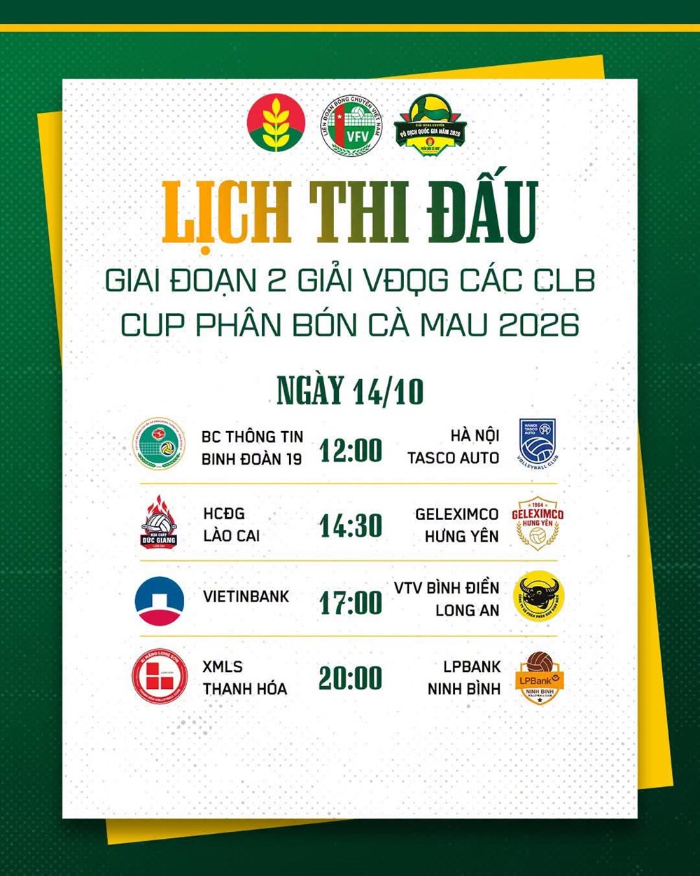 Lịch thi đấu Giải bóng chuyền nữ VĐQG 2026 hôm nay 14.10 - ảnh 2