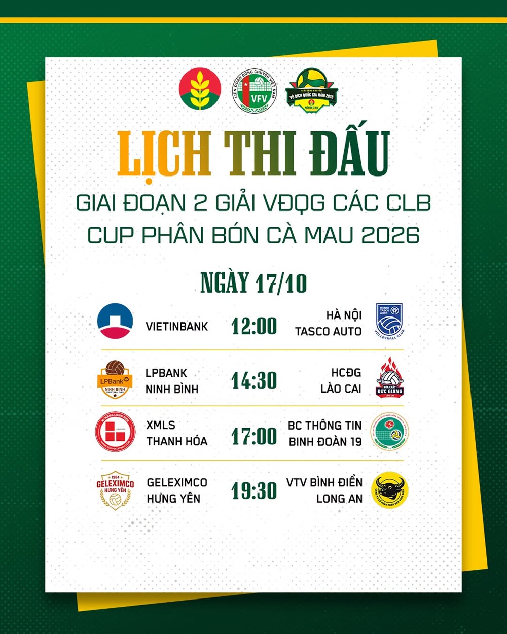 Lịch thi đấu bóng chuyền nữ VĐQG hôm nay 17.10 - ảnh 2