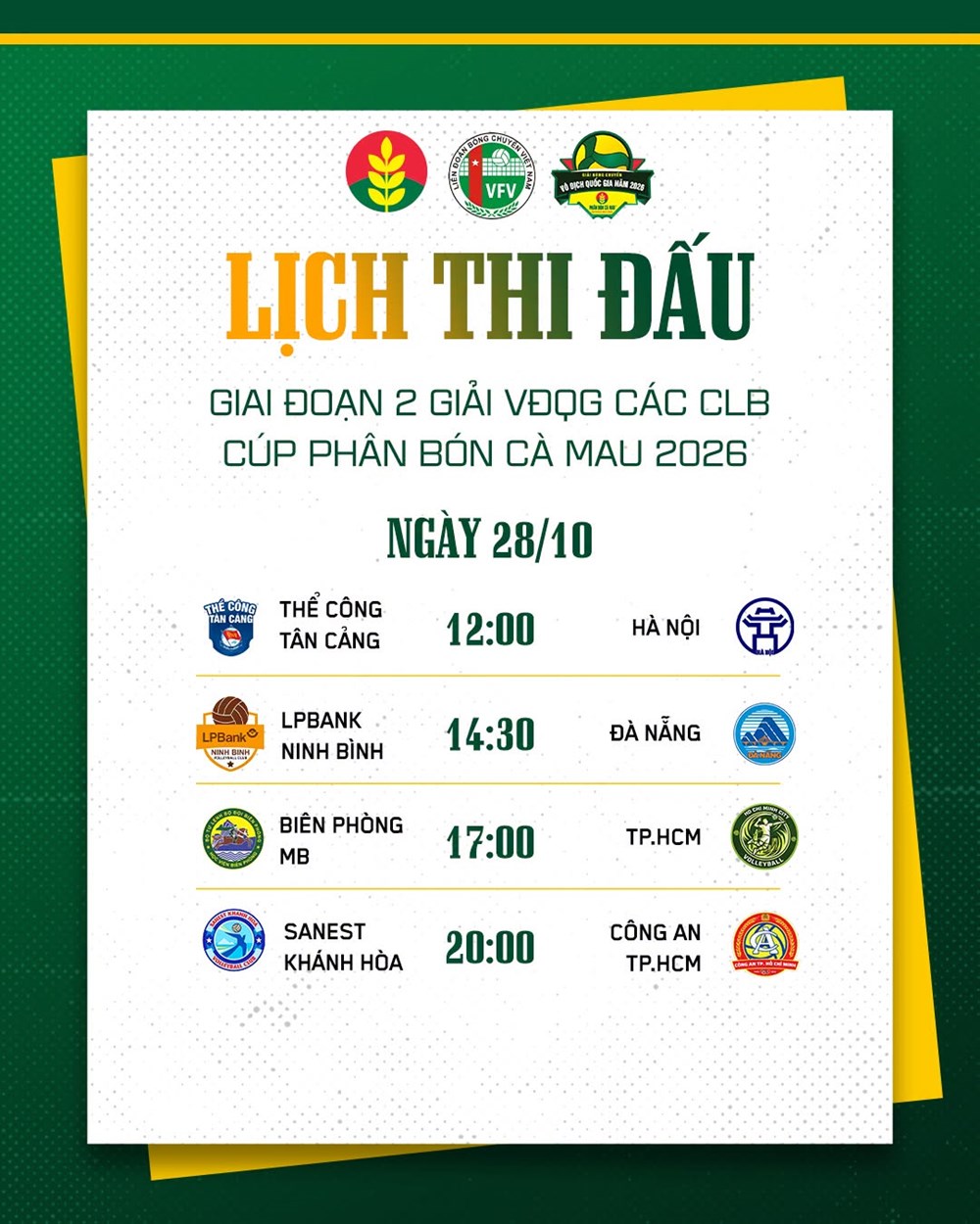 Lịch thi đấu bóng chuyền nam VĐQG hôm nay 28.10: Khai màn rực lửa - ảnh 2
