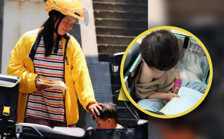Người mẹ trẻ chở con gái ung thư đi giao hàng làm hàng triệu người xúc động - ảnh 1