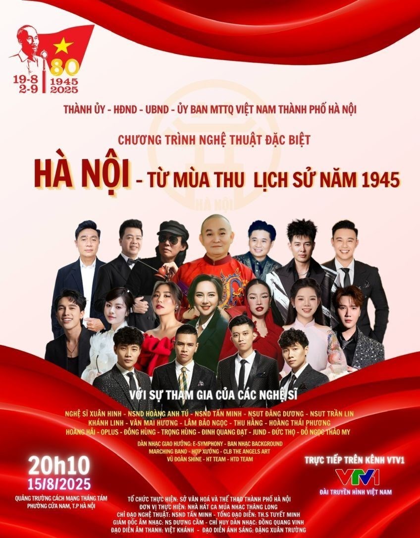 Khán giả xem trực tiếp chương trình “Hà Nội - Từ mùa thu lịch sử năm 1945” ở đâu? - ảnh 1