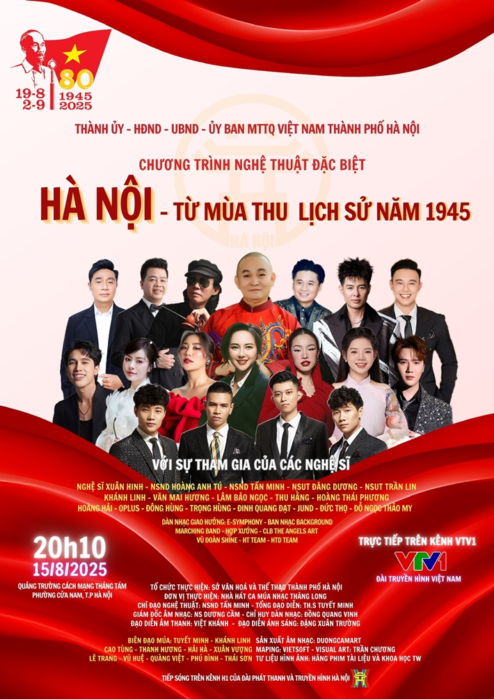 Lịch phát sóng chương trình “Hà Nội - Từ mùa thu lịch sử năm 1945“ - ảnh 1