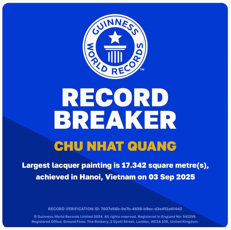 Tác phẩm sơn mài khổ lớn “Bác Hồ đọc Tuyên ngôn Độc lập” xác lập kỷ lục Guinness thế giới - ảnh 8