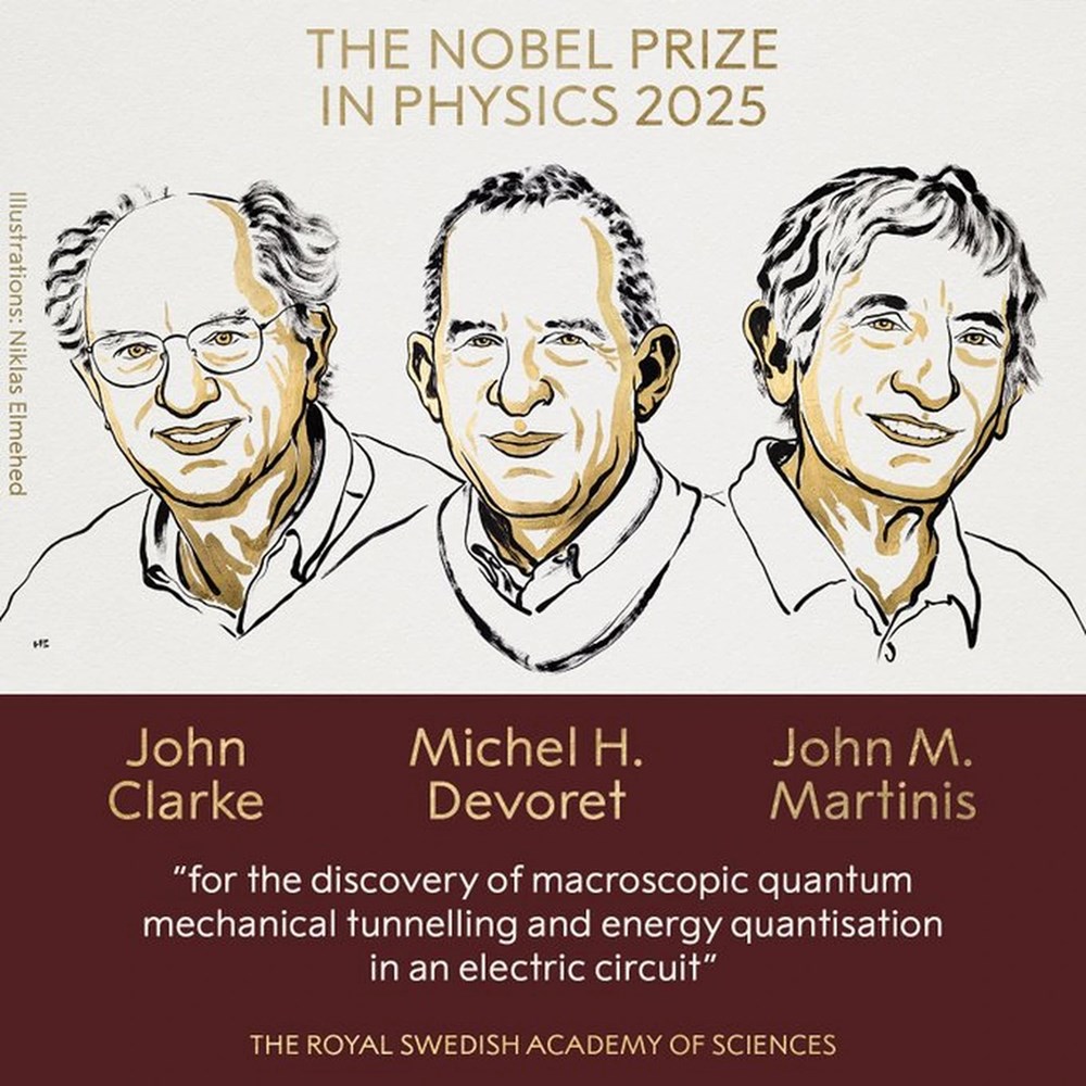 Ba nhà khoa học Mỹ đoạt giải Nobel Vật lý 2025 với nghiên cứu về lượng tử - ảnh 1