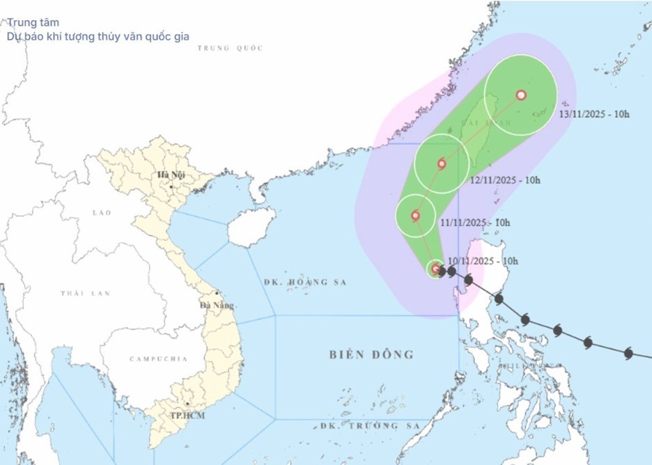 Bão số 14 Fung Wong đã vào Biển Đông, mạnh cấp 13, giật cấp 16 - ảnh 1