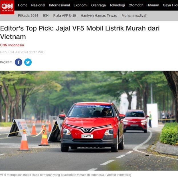 Đài truyền hình CNN: VF 5 là là sự lựa chọn hấp dẫn tại Indonesia - ảnh 1