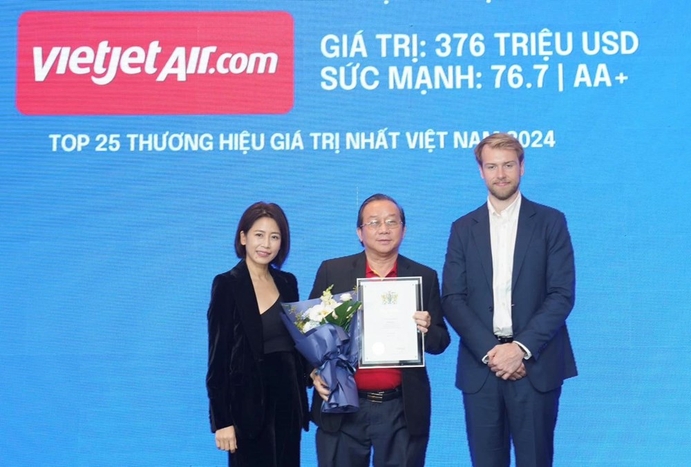 Vietjet trong top 25 thương hiệu giá trị nhất Việt Nam năm 2024 - ảnh 1