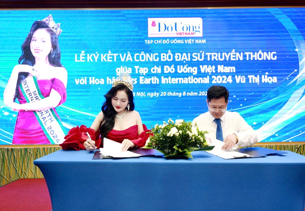Hoa hậu Mrs Earth International 2024 Vũ Thị Hoa làm Đại sứ Truyền thông của Tạp chí Đồ Uống Việt Nam - ảnh 2
