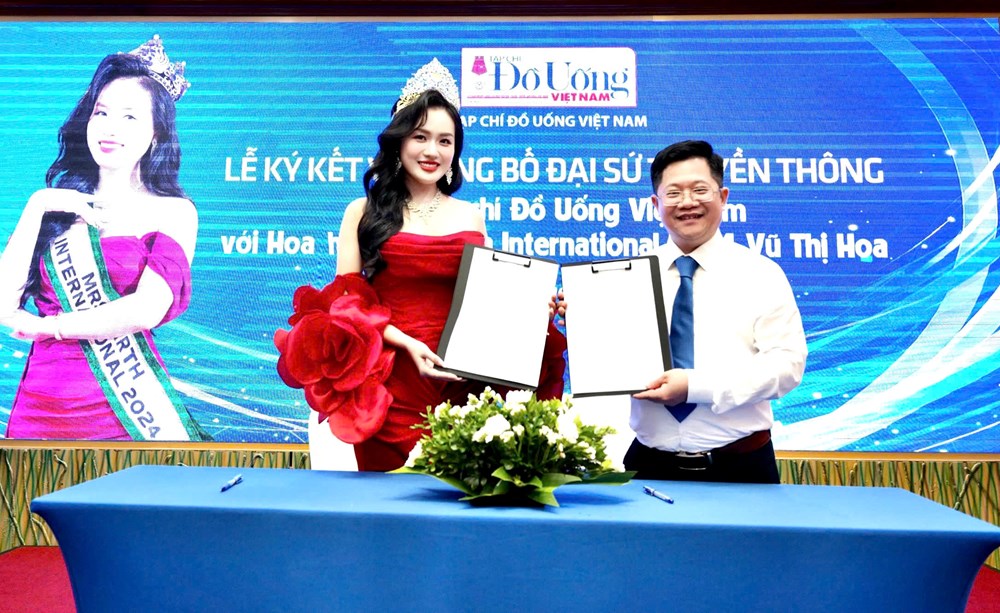 Hoa hậu Mrs Earth International 2024 Vũ Thị Hoa làm Đại sứ Truyền thông của Tạp chí Đồ Uống Việt Nam - ảnh 1