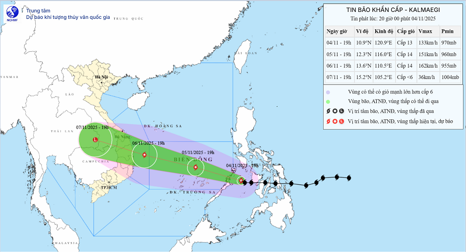 Dự báo thời tiết 5.11: Bão số 13 đi vào biển đông, mạnh cấp 13, giật cấp 16 - ảnh 1