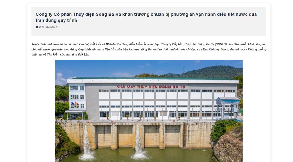 Thủy điện Sông Ba Hạ thông tin gì trong ngày xả lũ lịch sử? - ảnh 1