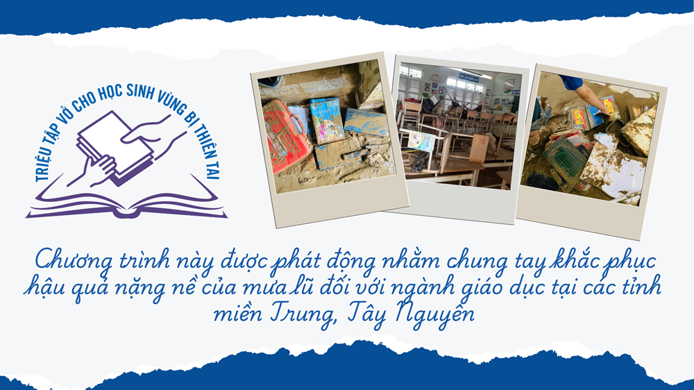 Triệu tập vở cho học sinh vùng bị thiên tai - ảnh 2