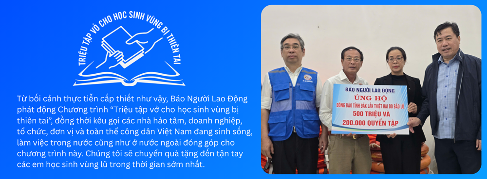 Triệu tập vở cho học sinh vùng bị thiên tai - ảnh 8