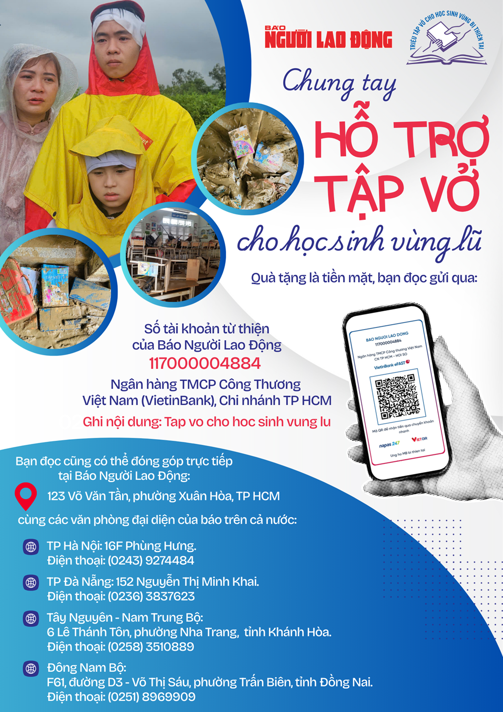 Triệu tập vở cho học sinh vùng bị thiên tai - ảnh 16
