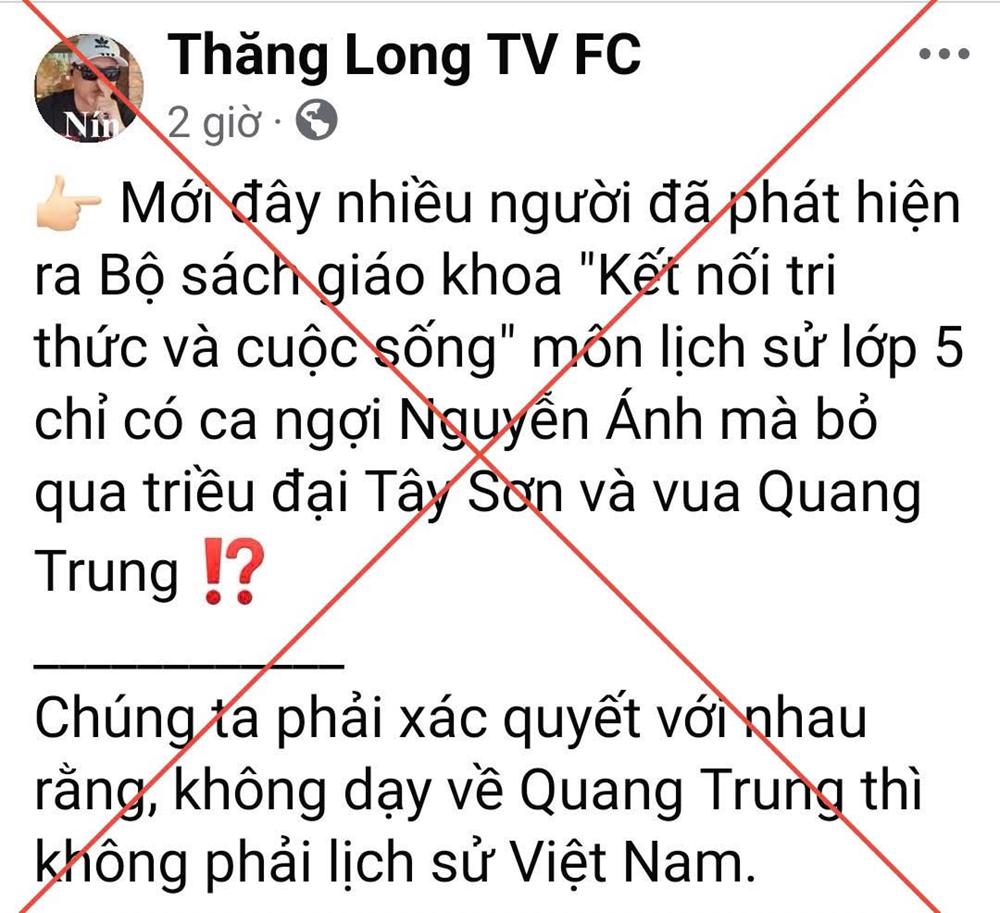 Cảnh báo lan truyền thông tin sai lệch về SGK Lịch sử - ảnh 1