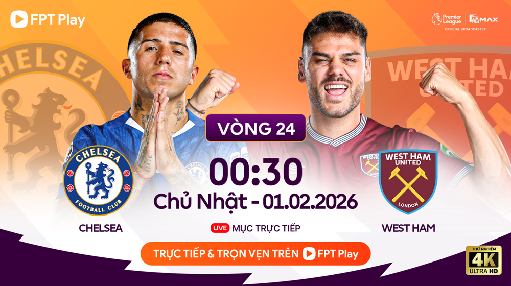 Link xem trực tiếp Chelsea vs West Ham, 0h30 ngày 1.2, vòng 24 Ngoại hạng Anh - ảnh 1