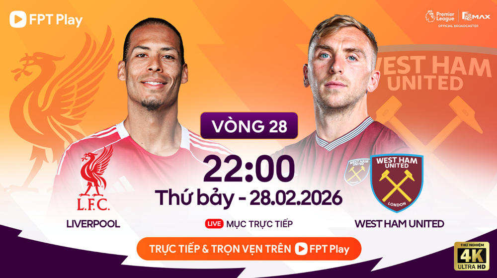 Link xem trực tiếp Liverpool vs West Ham, 22h00 ngày 28.2, vòng 28 Ngoại hạng Anh - ảnh 1