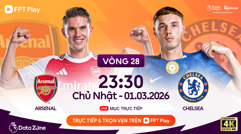 Link xem trực tiếp Arsenal vs Chelsea, 23h30 ngày 1.3, vòng 28 Ngoại hạng Anh - ảnh 1