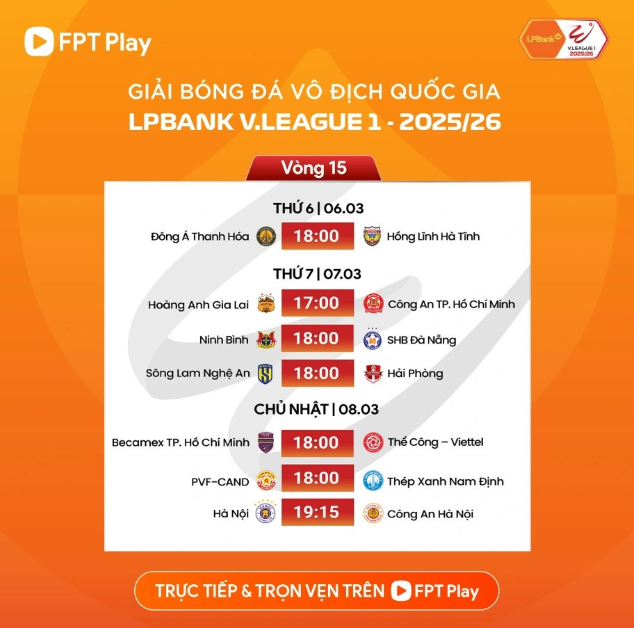 Lịch thi đấu vòng 15 V.League: Đại chiến ở Hàng Đẫy - ảnh 2